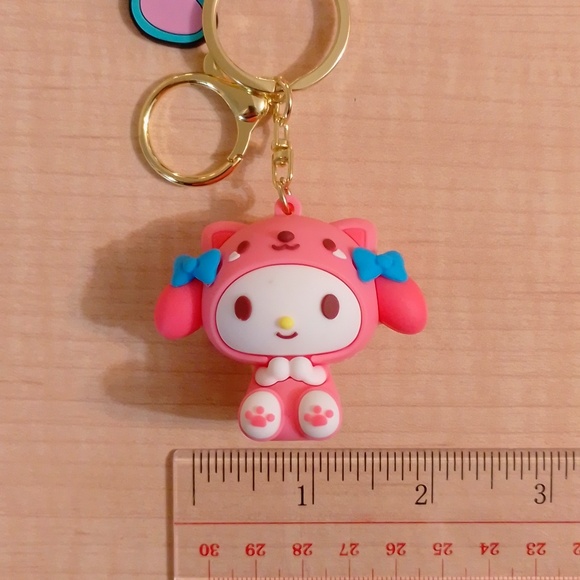 🆕 Sanrio My Melody Bear Suit Figurine Keychain Bag Clip - Picture 10 of 10